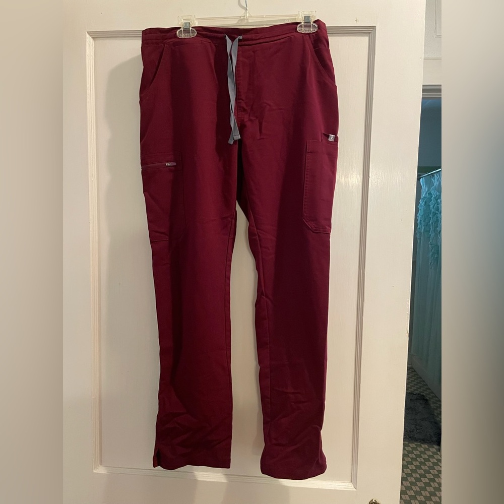 Figs Women's Burgundy Yola Skinny Scrub Pant